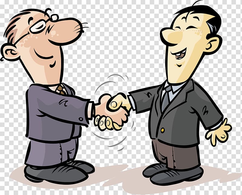 Handshake Cartoon Illustration, Handshake of two business people