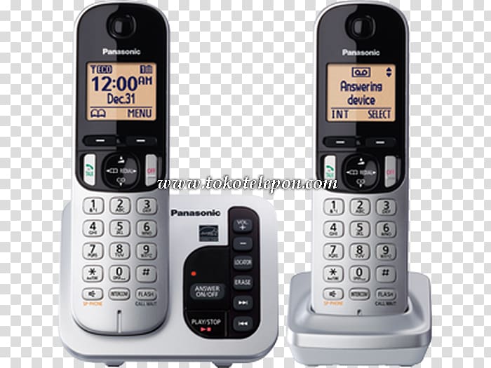 Digital Enhanced Cordless Telecommunications Answering Machines Cordless telephone Home & Business Phones, Panasonic phone transparent background PNG clipart