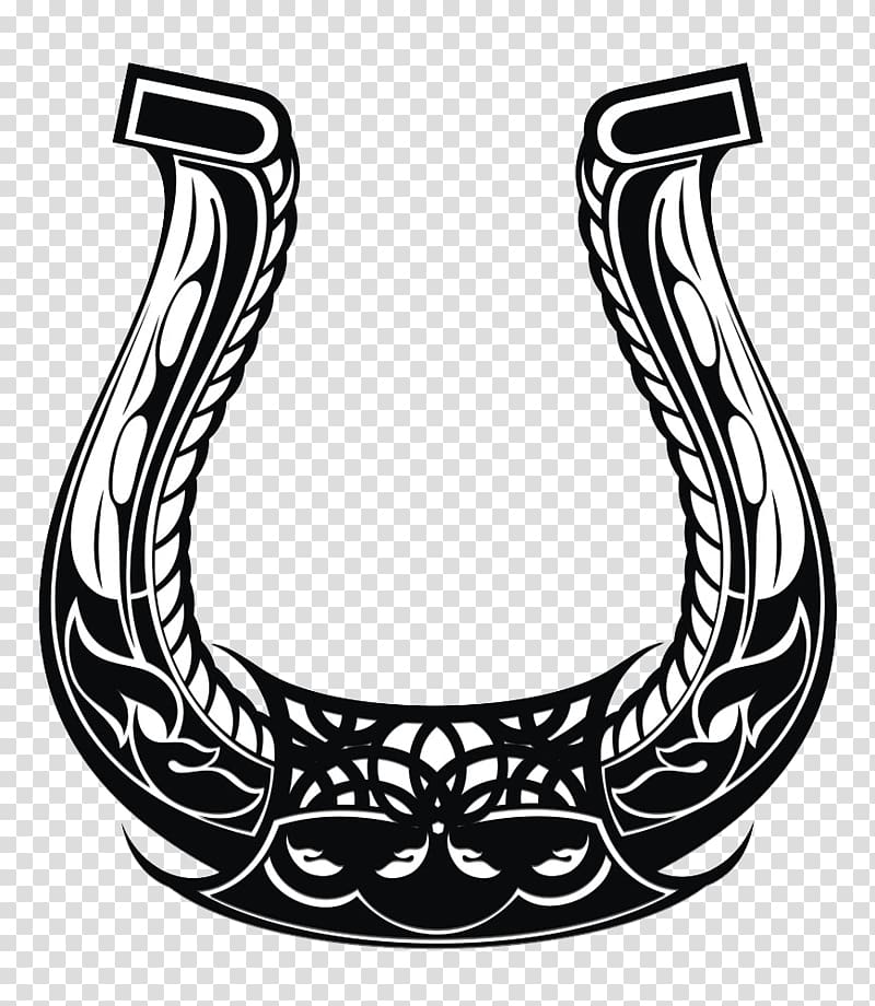 Horseshoe Illustration, Creative horseshoe decorative pattern transparent background PNG clipart