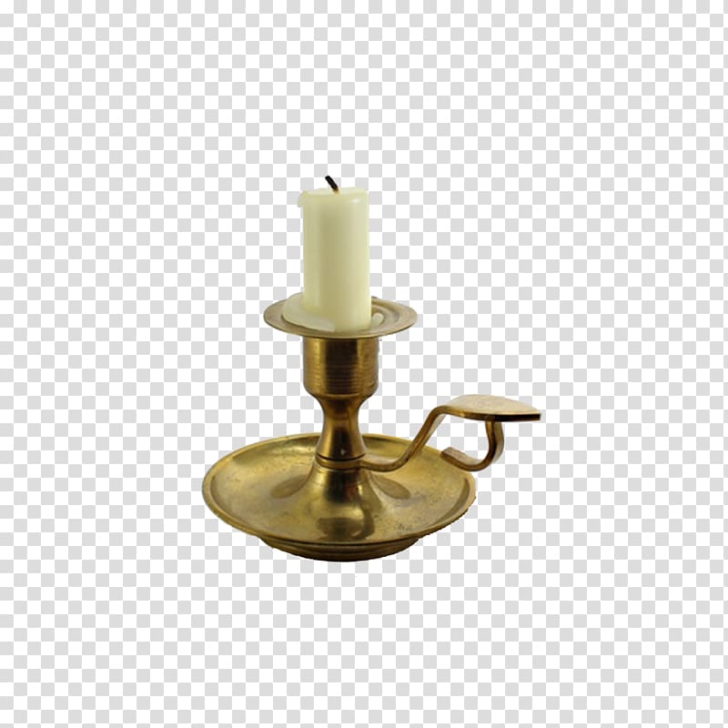 Brass Lighting Candlestick chart, Orange metal candle holders transparent background PNG clipart