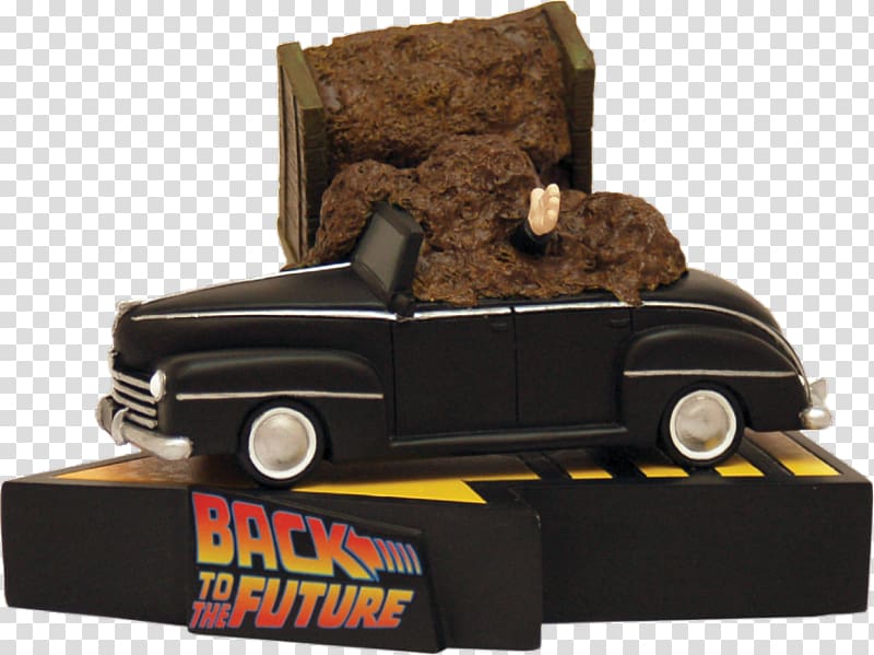 Biff Tannen Back to the Future Manure Truck Accident Premium Motion Statue Factory Entertainment Back to The Future DeLorean time machine, lorry crash transparent background PNG clipart