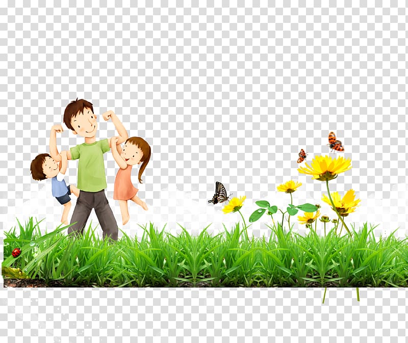 man wearing green shirt, Father\'s Day Family Son Daughter, Thanksgiving Father\'s Day transparent background PNG clipart