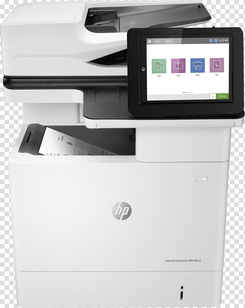 Hewlett-Packard HP LaserJet Enterprise Flow MFP M681f Multi-function printer, hewlett-packard transparent background PNG clipart