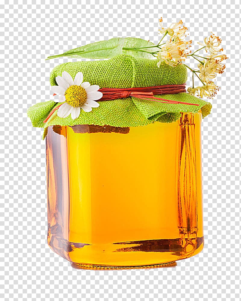brown glass bottle with flowers, Goat milk Breakfast cereal Fragrance oil Honey, honey transparent background PNG clipart