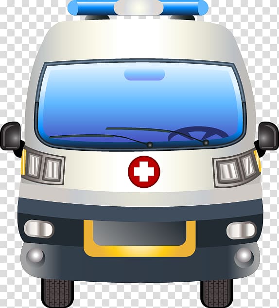 Cartoon Medicine Automotive design Icon, Hand-drawn ambulance element transparent background PNG clipart