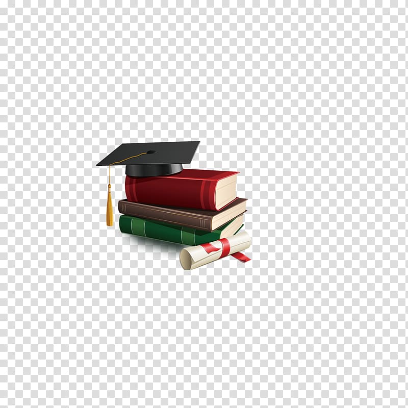 Square academic cap Graduation ceremony Diploma , Dr. cap decorated books transparent background PNG clipart