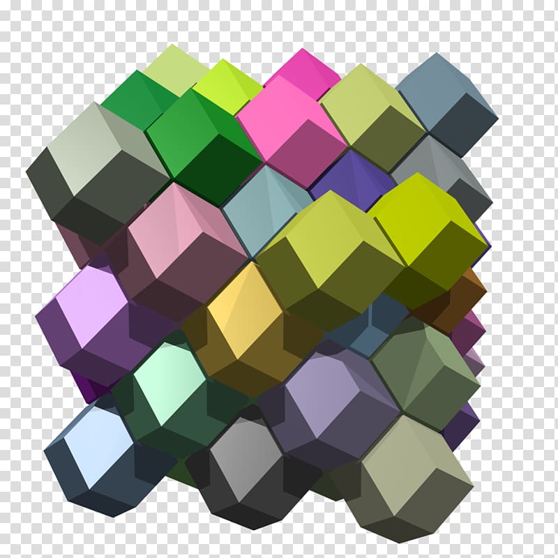 Rhombic dodecahedron Tessellation Rhombic dodecahedral honeycomb Voronoi diagram, euclidean transparent background PNG clipart