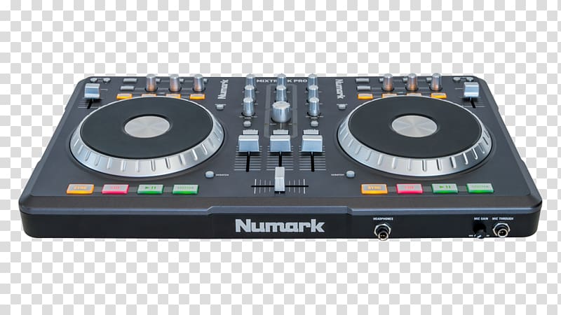 Numark Industries Disc jockey Audio Mixers DJ controller Virtual DJ, Top Angle transparent background PNG clipart