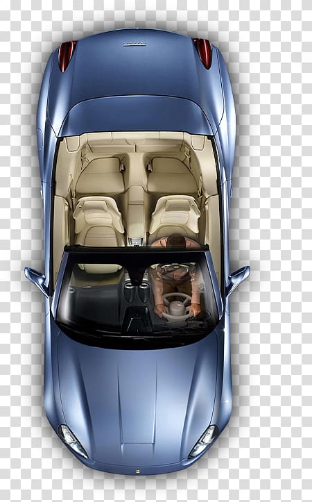 Car, top view, blue convertible coupe illustration transparent background PNG clipart