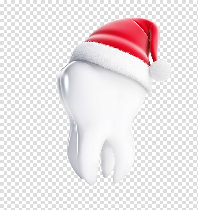 Dentistry Tooth decay Christmas, Wearing Christmas hats teeth transparent background PNG clipart