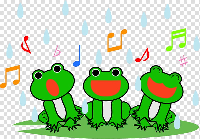 Frog Song Choir East Asian rainy season Illustration, Singing frog transparent background PNG clipart
