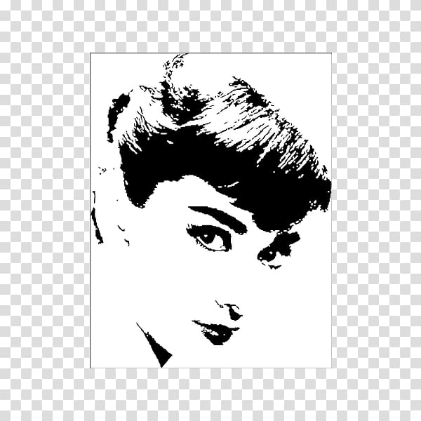 Pop art Black and white Painting , wall decal transparent background PNG clipart