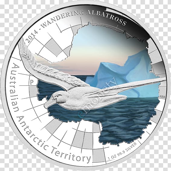 Australian Antarctic Territory Perth Mint Mawson Station Coin, albatross transparent background PNG clipart