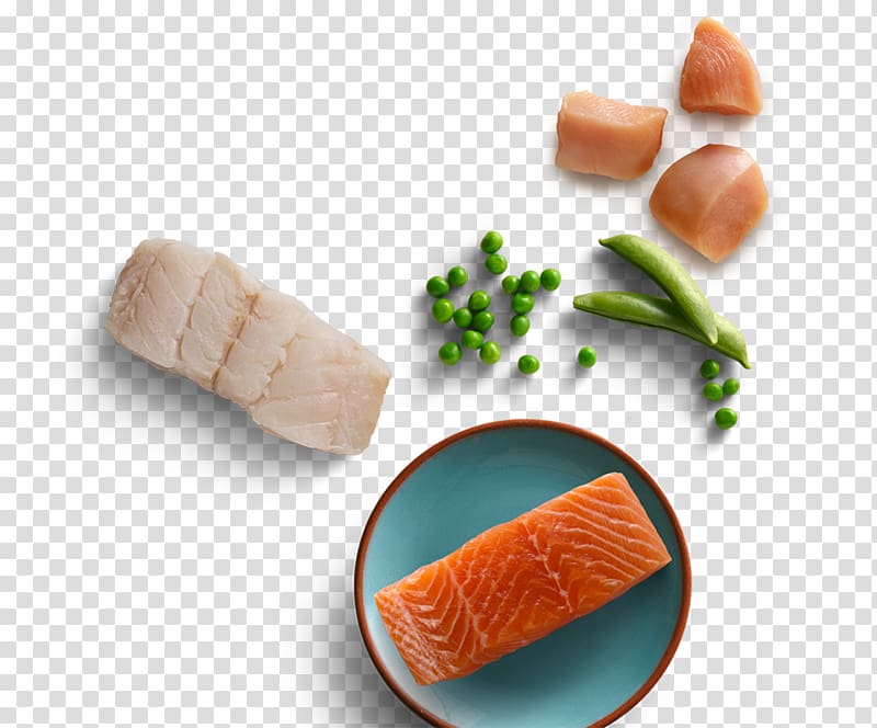 Sashimi Smoked salmon Dog Food, natural ingredients transparent background PNG clipart