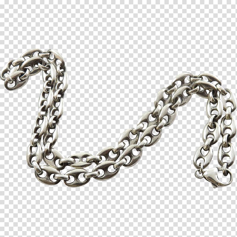 Chain Sterling silver Anchor Hallmark, chain transparent background PNG clipart