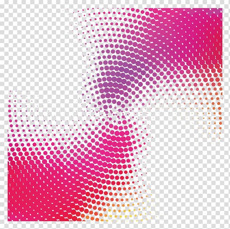 pink and yellow artwork, Halftone Polka dot Adobe Illustrator, Red tech polka dot pattern transparent background PNG clipart