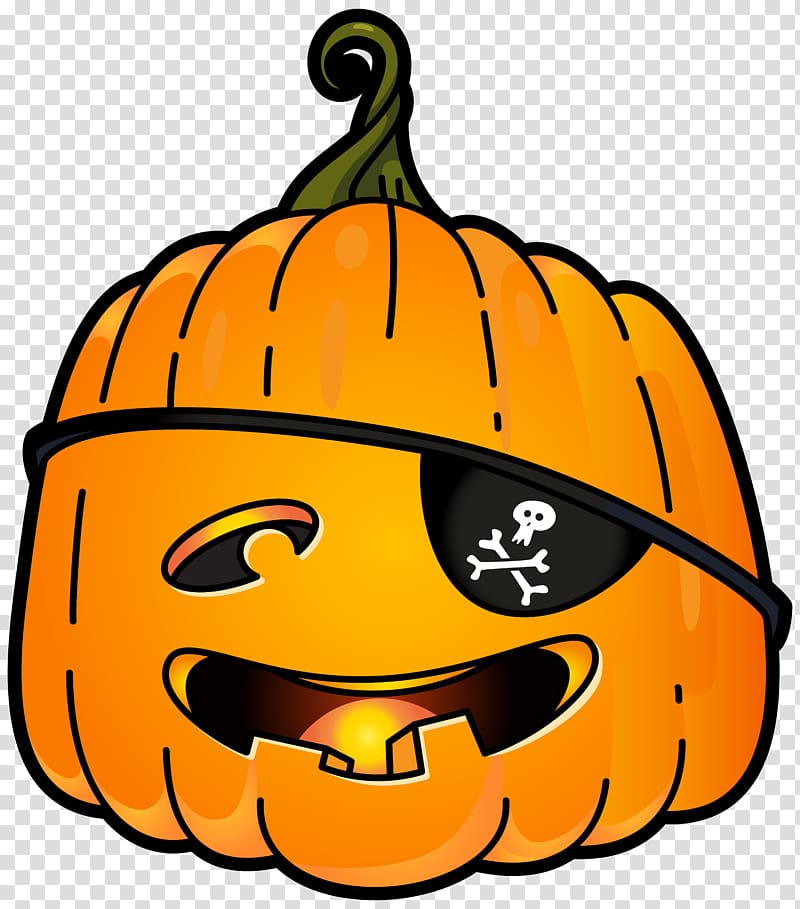 Jack-o\'-lantern Calabaza Pumpkin , Halloween Pirate Pumpkin transparent background PNG clipart