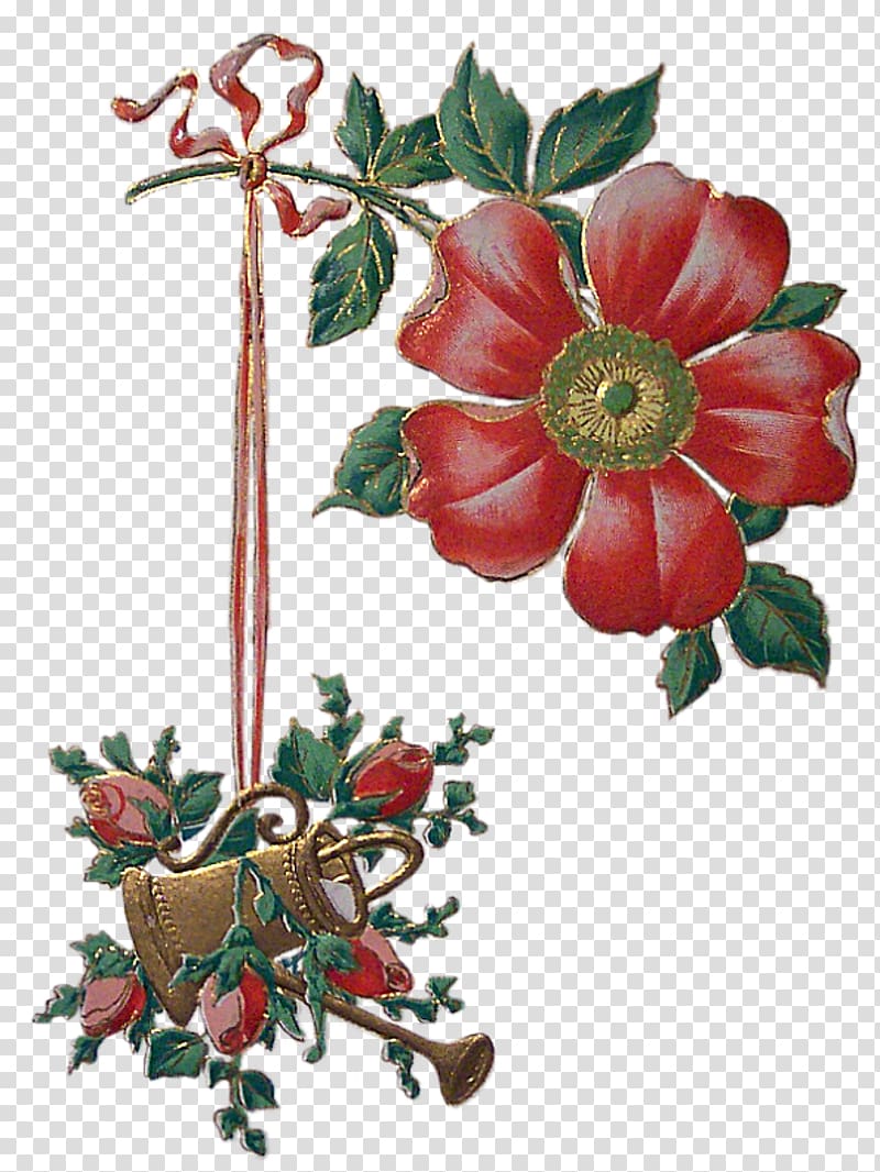 Christmas ornament Floral design Cut flowers, best wishes transparent background PNG clipart