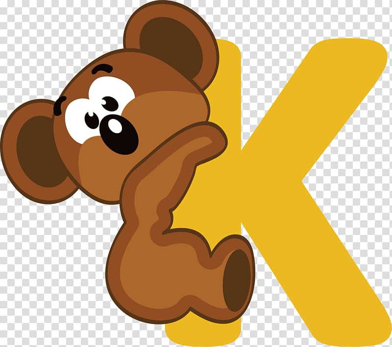 Letter Teddy bear Estudante Learning, Cartoon bear material transparent background PNG clipart