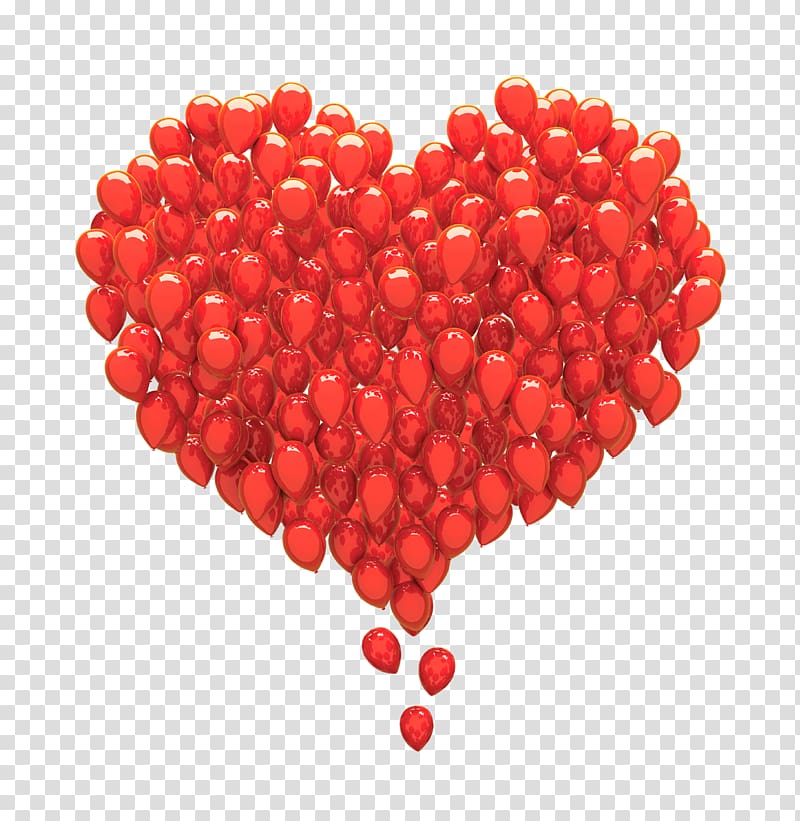 Heart, Red balloon makes love transparent background PNG clipart