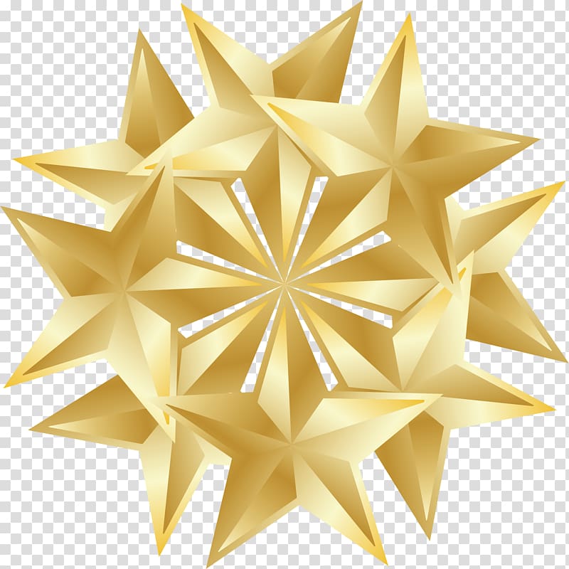Star Graphic design, Golden pentagonal star transparent background PNG clipart