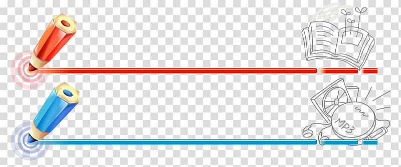 red and blue colored pencil , Underline Color gradient, Pencil Underline transparent background PNG clipart