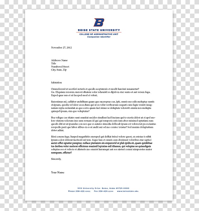 Letterhead Business letter Paper Boise State University, letterhead company transparent background PNG clipart