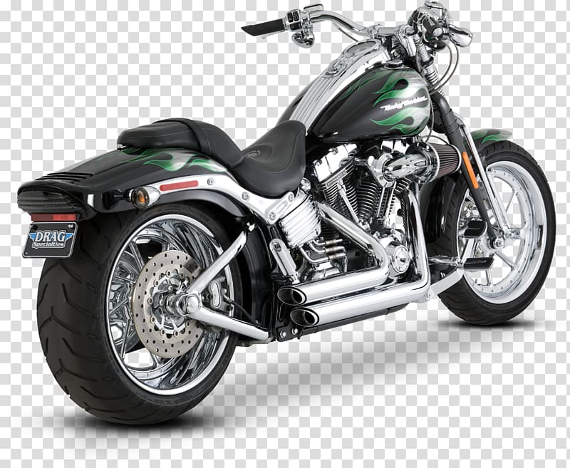 Exhaust system Softail Harley-Davidson Sportster Motorcycle, fat boy transparent background PNG clipart