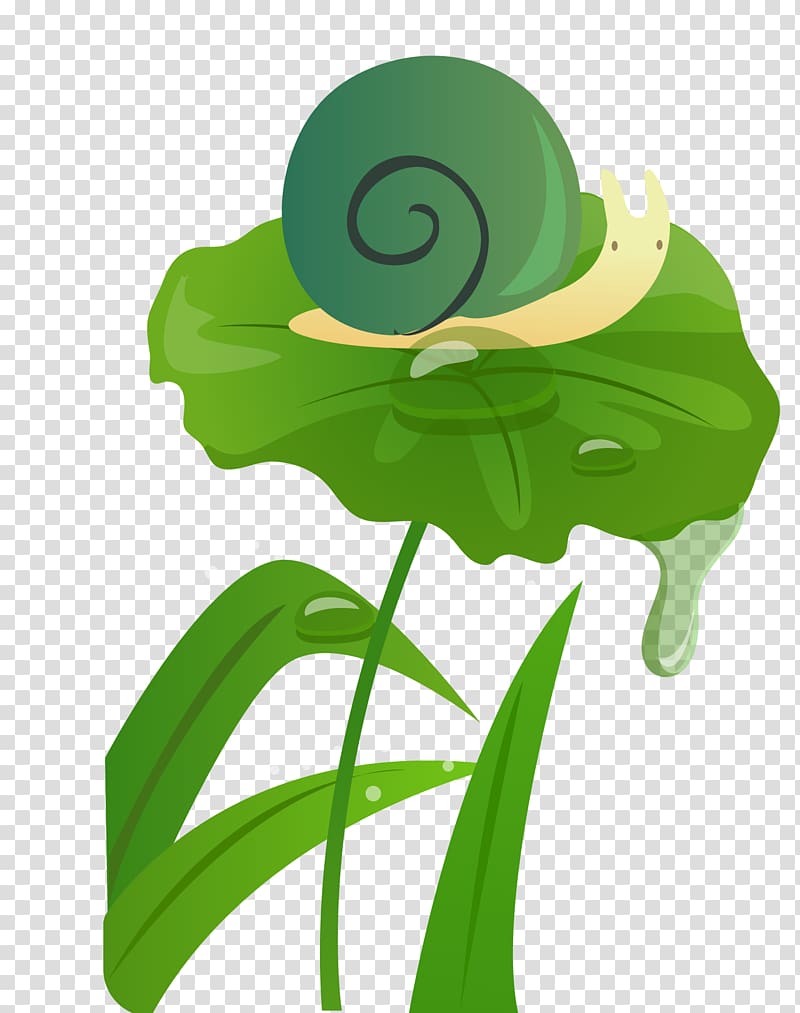 Leaf Rain Illustration, creative green leaf snail transparent background PNG clipart