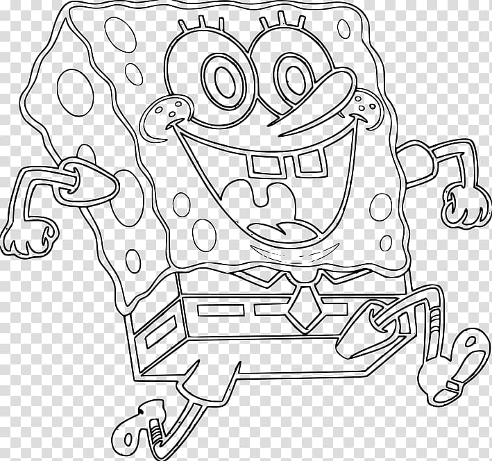 Line art Coloring book Black and white Sandy Cheeks Drawing, SPONG BOB transparent background PNG clipart