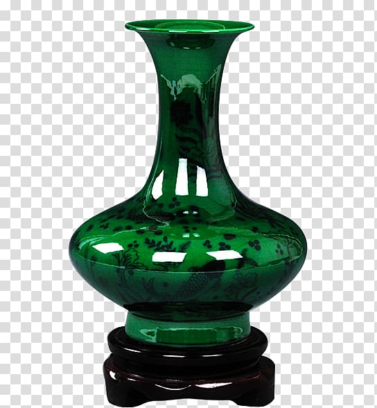 Jingdezhen Vase Blue and white pottery, Emerald green glaze Jingdezhen Ceramic Vase Decoration transparent background PNG clipart