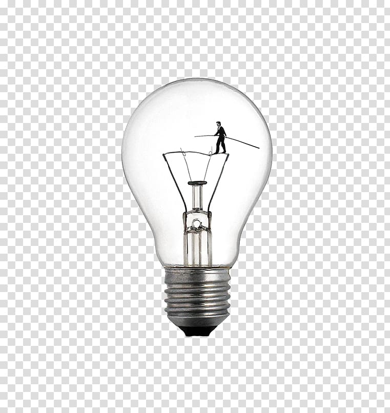 Creativity Incandescent light bulb Idea, People walking bulb transparent background PNG clipart