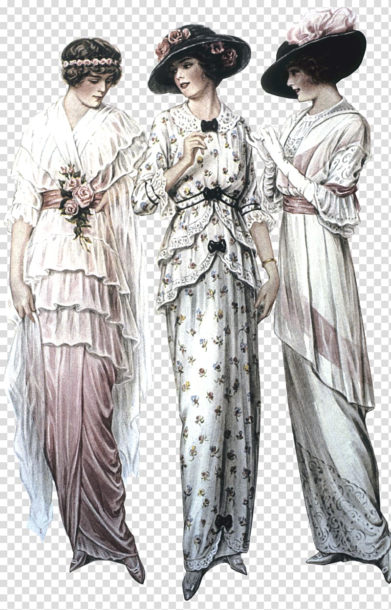 Edwardian era 1900s Victorian era 1910s Belle Époque, dress transparent background PNG clipart