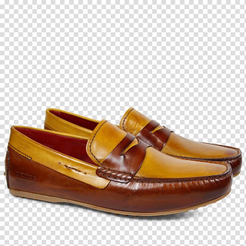 Slip-on shoe Leather Product, yellowish wood transparent background PNG clipart