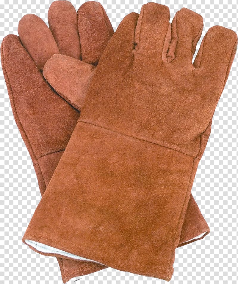 Glove Gas tungsten arc welding Leather Personal protective equipment, Gloves transparent background PNG clipart