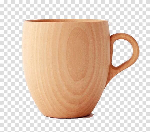 Coffee cup Wood Ceramic Mug, Free drink cup creative matting transparent background PNG clipart