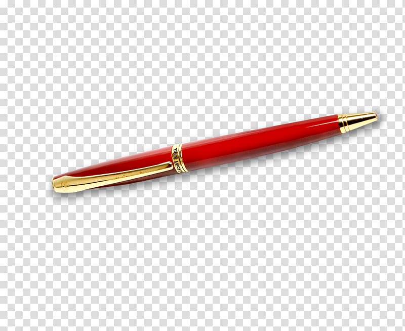Ballpoint pen Fountain pen, A red pen transparent background PNG clipart