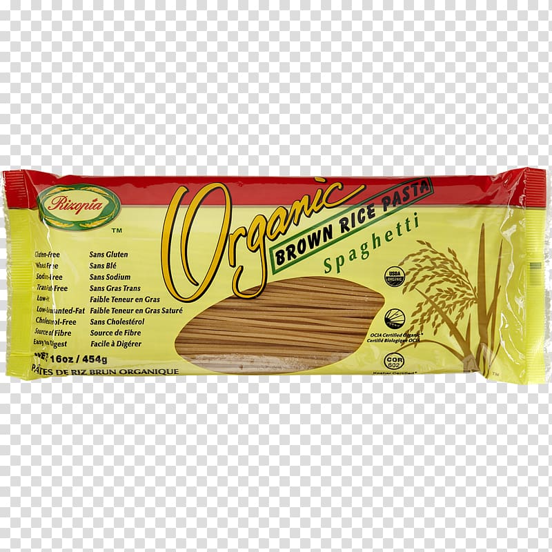 Pasta Brown rice Spaghetti Wafer Organic food, brown rice transparent background PNG clipart