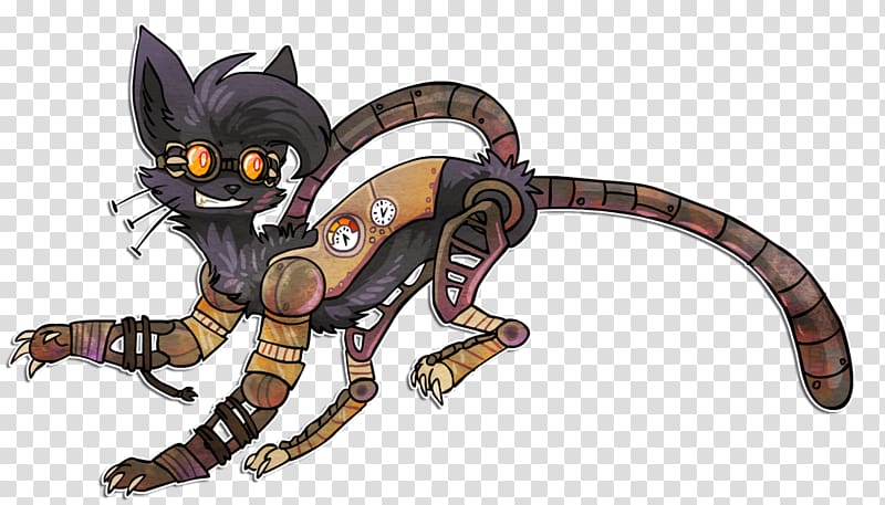 Cat Steampunk Robot Felidae Science Fiction, cyber punk transparent background PNG clipart