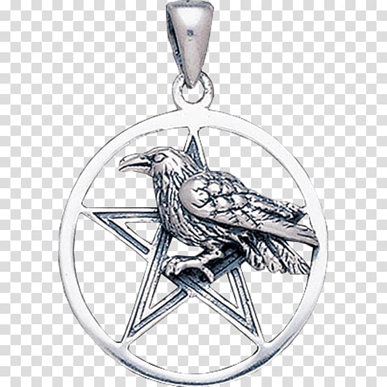 Charms & Pendants Jewellery Wicca Locket Pentagram, perched raven overlay transparent background PNG clipart