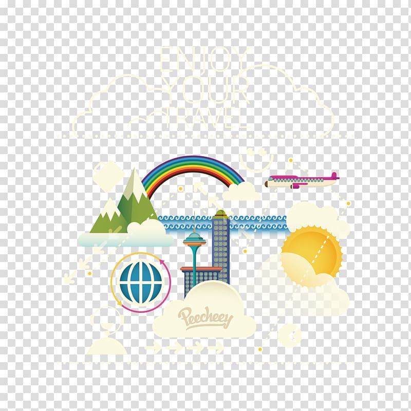 Logo Architecture, Rainbow Mountain and Airplane transparent background PNG clipart