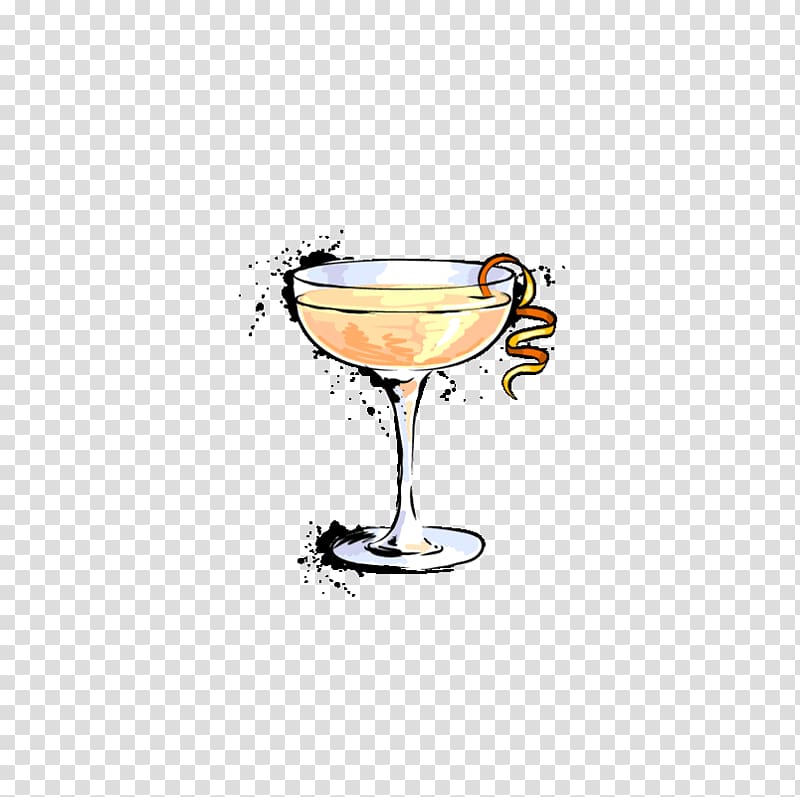 Cocktail Between the Sheets Wine glass Drink, Hand-painted cocktail transparent background PNG clipart