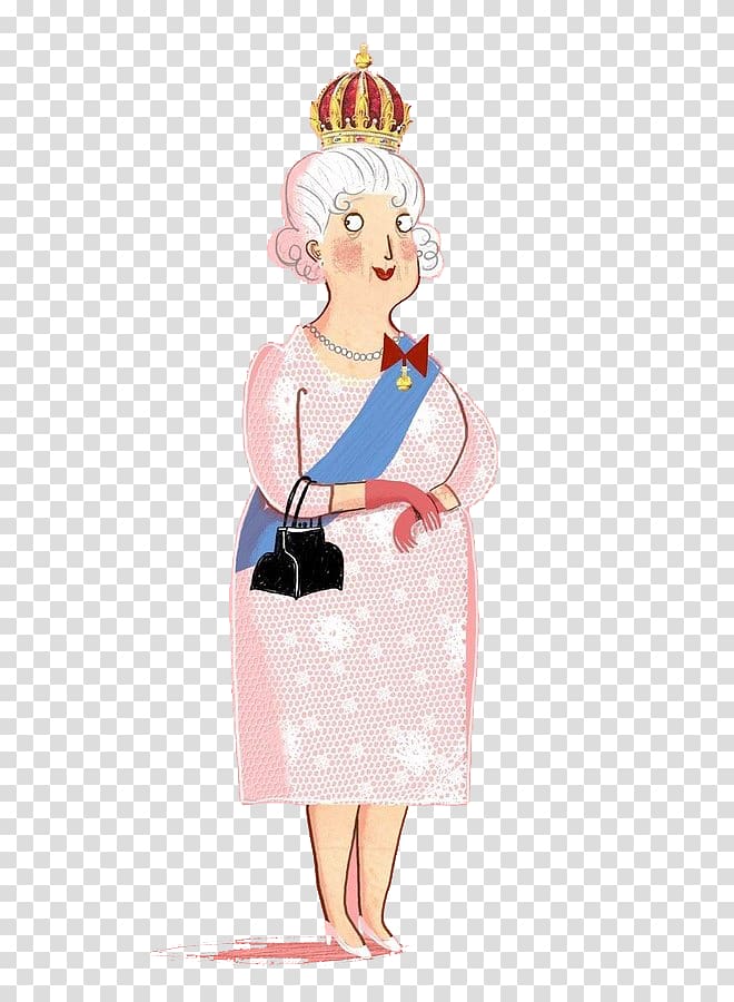 England Cartoon Illustration, Queen of England transparent background PNG clipart