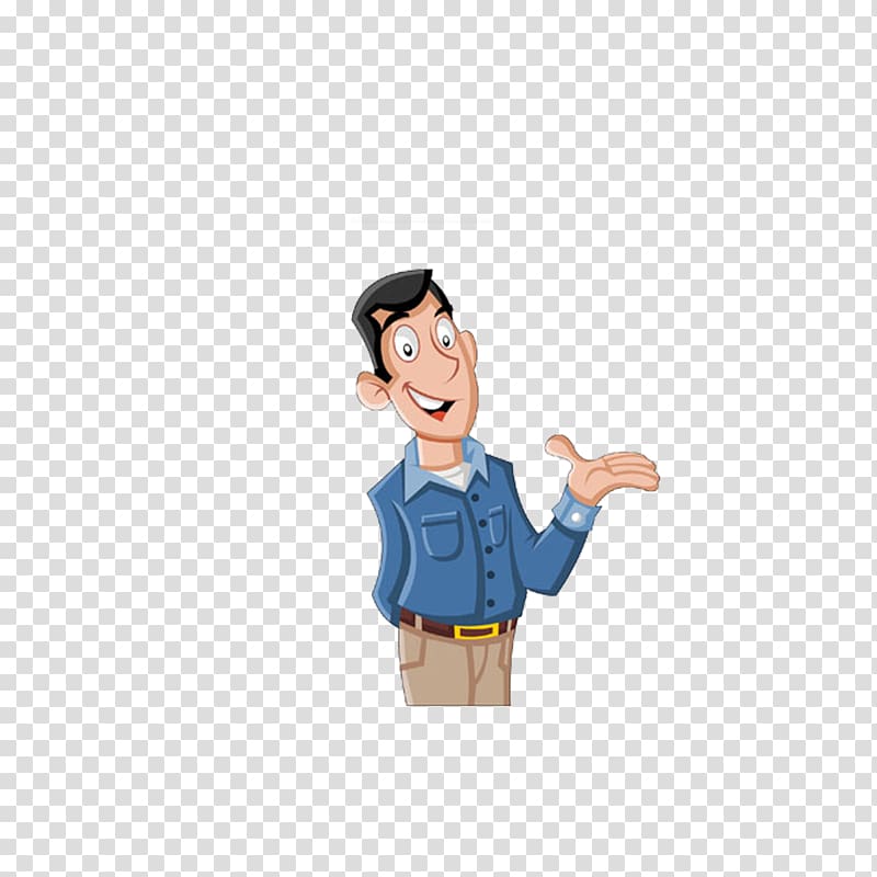 Leadership Teamwork Cartoon, Cartoon workplace men welcome gestures transparent background PNG clipart