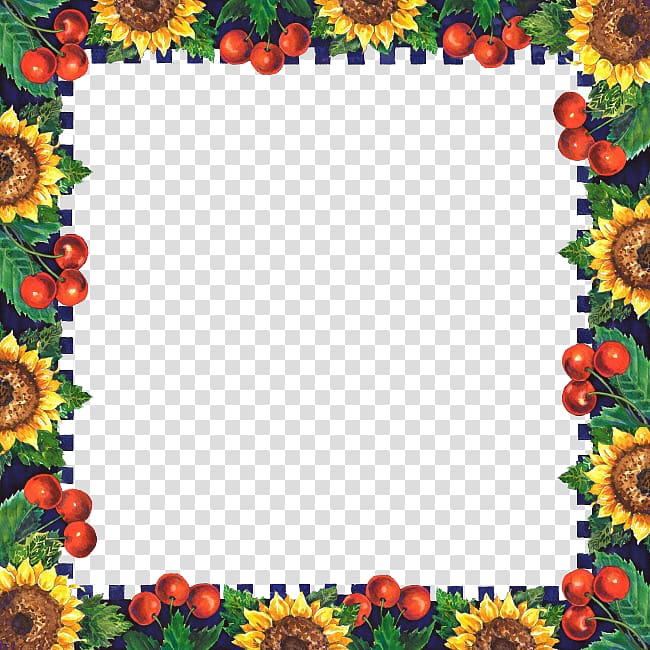 frame , Apple Sunflower Border transparent background PNG clipart