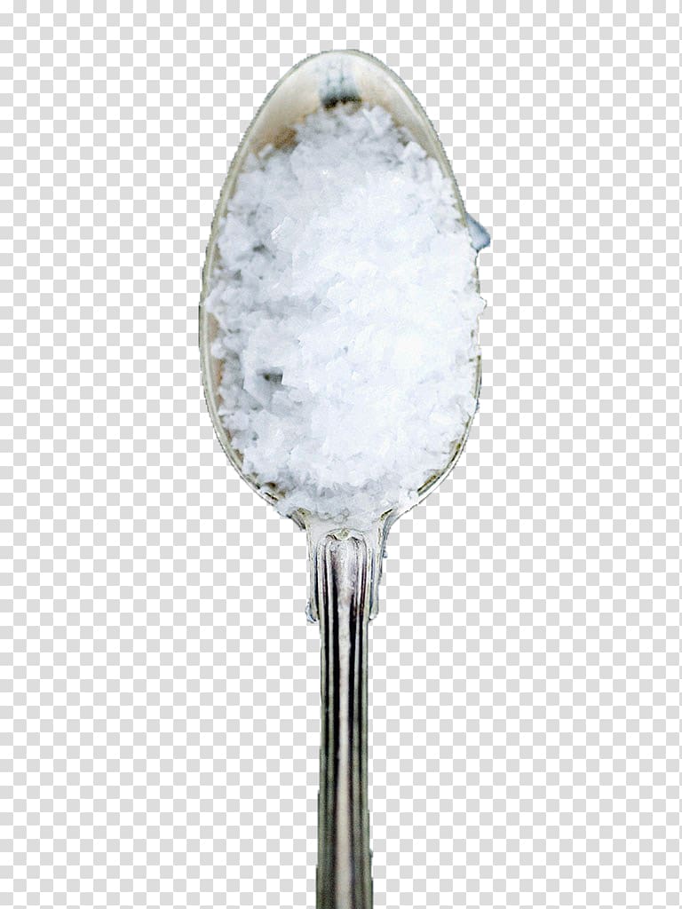 Spoon Sea salt Crystal, A spoonful of sea salt transparent background PNG clipart