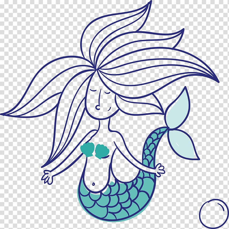 Mermaid Fairy tale Drawing Illustration, Cartoon Mermaid design transparent background PNG clipart