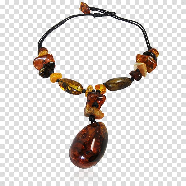 Amber Necklace Bead Bracelet, necklace transparent background PNG clipart