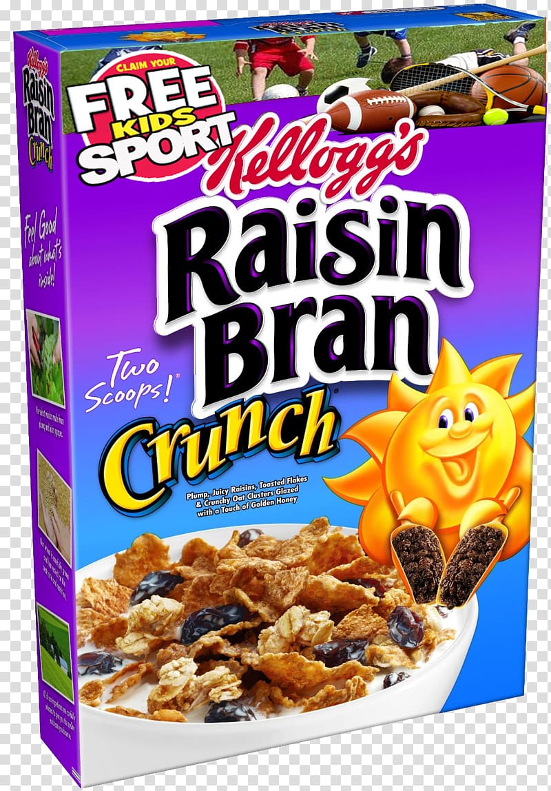 Breakfast cereal Kellogg\'s Raisin Bran Crunch, breakfast transparent background PNG clipart