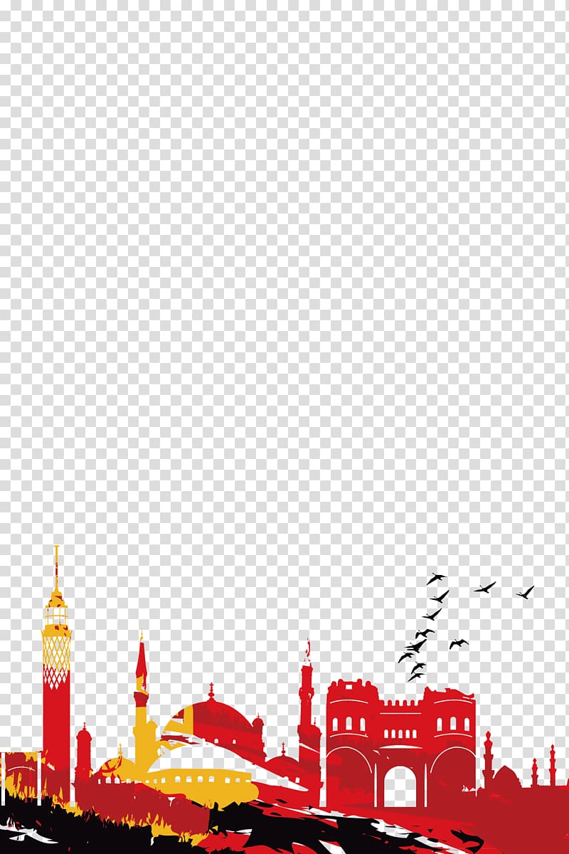 Cairo Euclidean Silhouette Symbol, colorful city transparent background PNG clipart